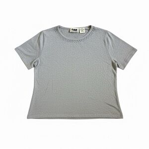 3/$15 Northern Reflections Light Gray Short Sleeve Top